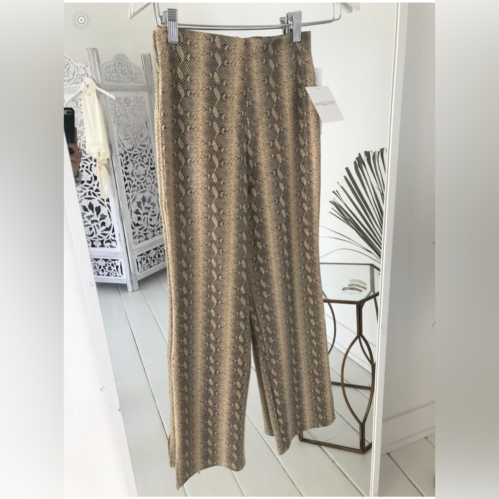 Flynn Skye Tan Snake Print Cropped Pants